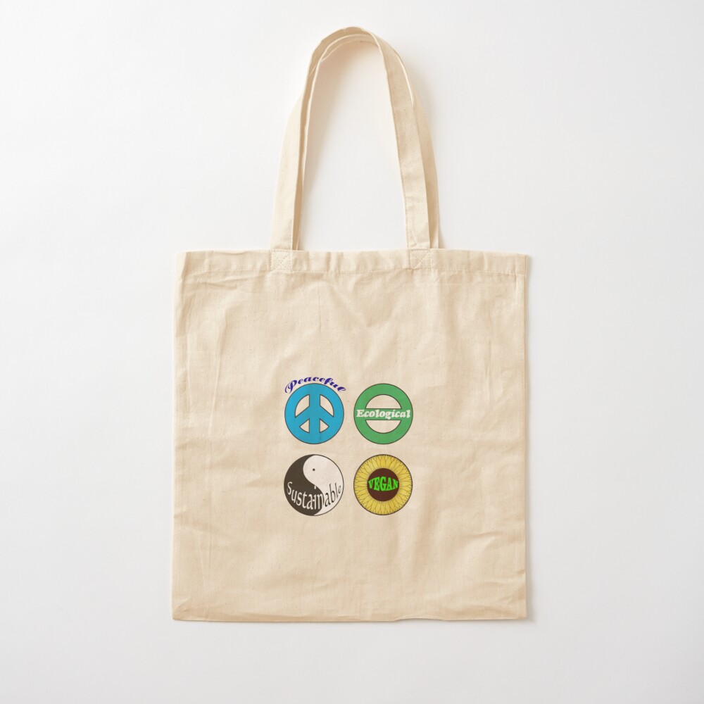 Peaceful - Ecological - Sustainable - Vegan Tote Bag
