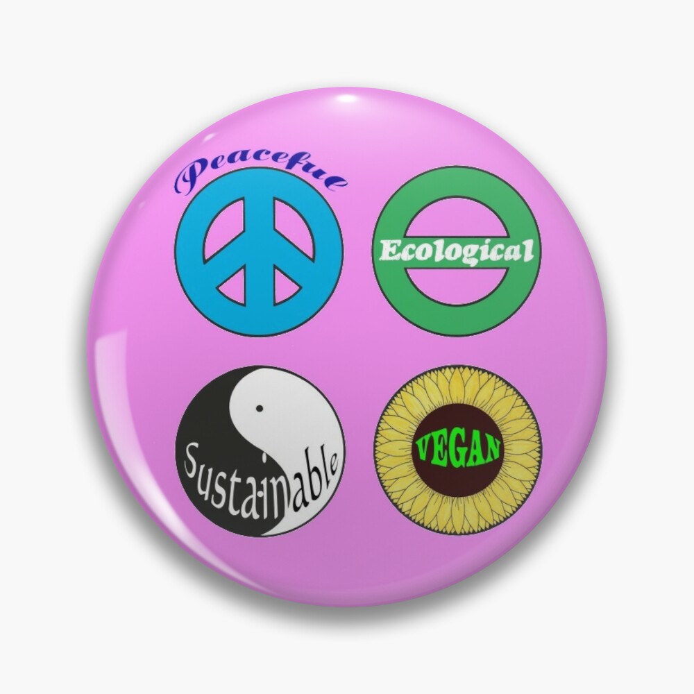  Features Round pinback buttons for instant awesome, just about anywhere Your choice of two sizes: petite Small (1.25"/32mm) and in-your-face Large (2.25"/57mm) Made with scratch- and UV-resistant Mylar Responsibly produced. Printed to order, just for you WARNING: Choking hazard--small parts. Not for children under 3 yrs. AGE GRADE WARNING: This product is intended for age 8 and up. WARNING: Sharp point hazard. This product contains a functional sharp point. Reviews + Read 1 review Peaceful - Ecological - Sustainable - Vegan Designed by vegnetwork Help bring peace to animals, conserve our precious ecology and support sustainable food choices. The answer is Vegan. Also available on Peaceful - Ecological - Sustainable - Vegan Sticker Sticker From A$1.52 Peaceful - Ecological - Sustainable - Vegan Cotton Tote Bag Cotton Tote Bag From A$17.71 Peaceful - Ecological - Sustainable - Vegan Long T-Shirt Long T-Shirt A$39.52 Peaceful - Ecological - Sustainable - Vegan Relaxed Fit T-Shirt Relaxed Fit T-Shirt A$32.39 Peaceful - Ecological - Sustainable - Vegan Throw Pillow Throw Pillow From A$25.58 Peaceful - Ecological - Sustainable - Vegan iPhone Snap Case iPhone Snap Case A$30.99 Peaceful - Ecological - Sustainable - Vegan Zipper Pouch Zipper Pouch From A$14.75 Available on +43 products Peaceful - Ecological - Sustainable - Vegan Pin