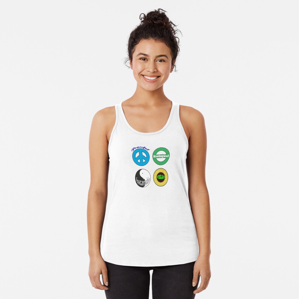 peaceful ecological sustainable racerback tank top