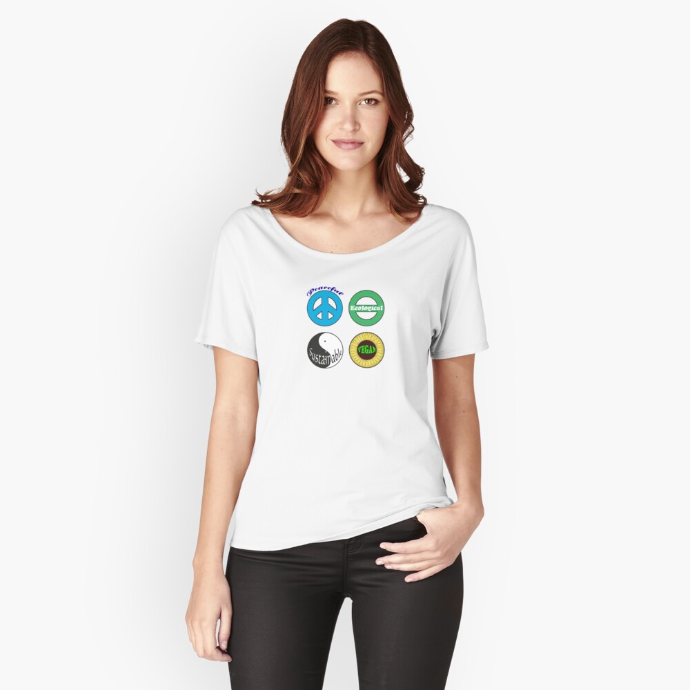 peaceful ecological sustainable vegan relaxed fit t-shirt