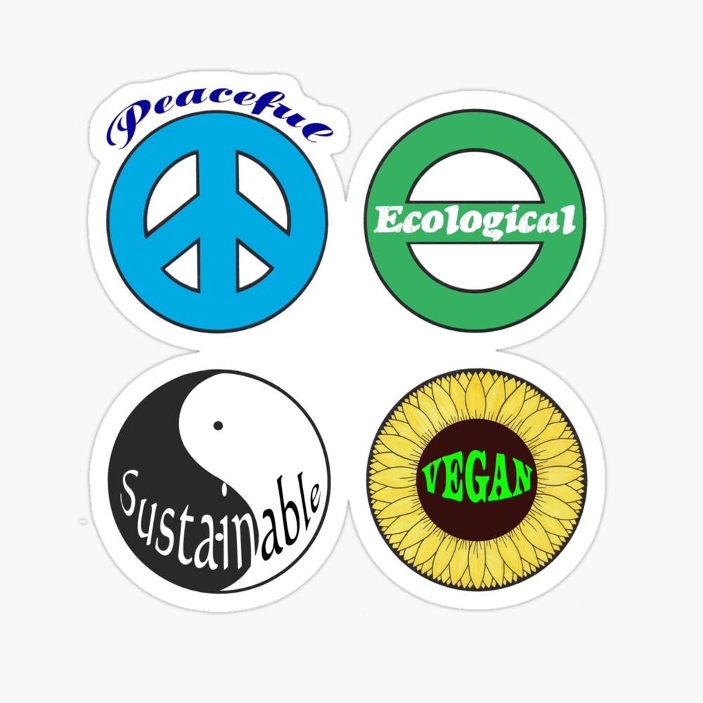Peaceful - Ecological - Sustainable - Vegan Sticker
