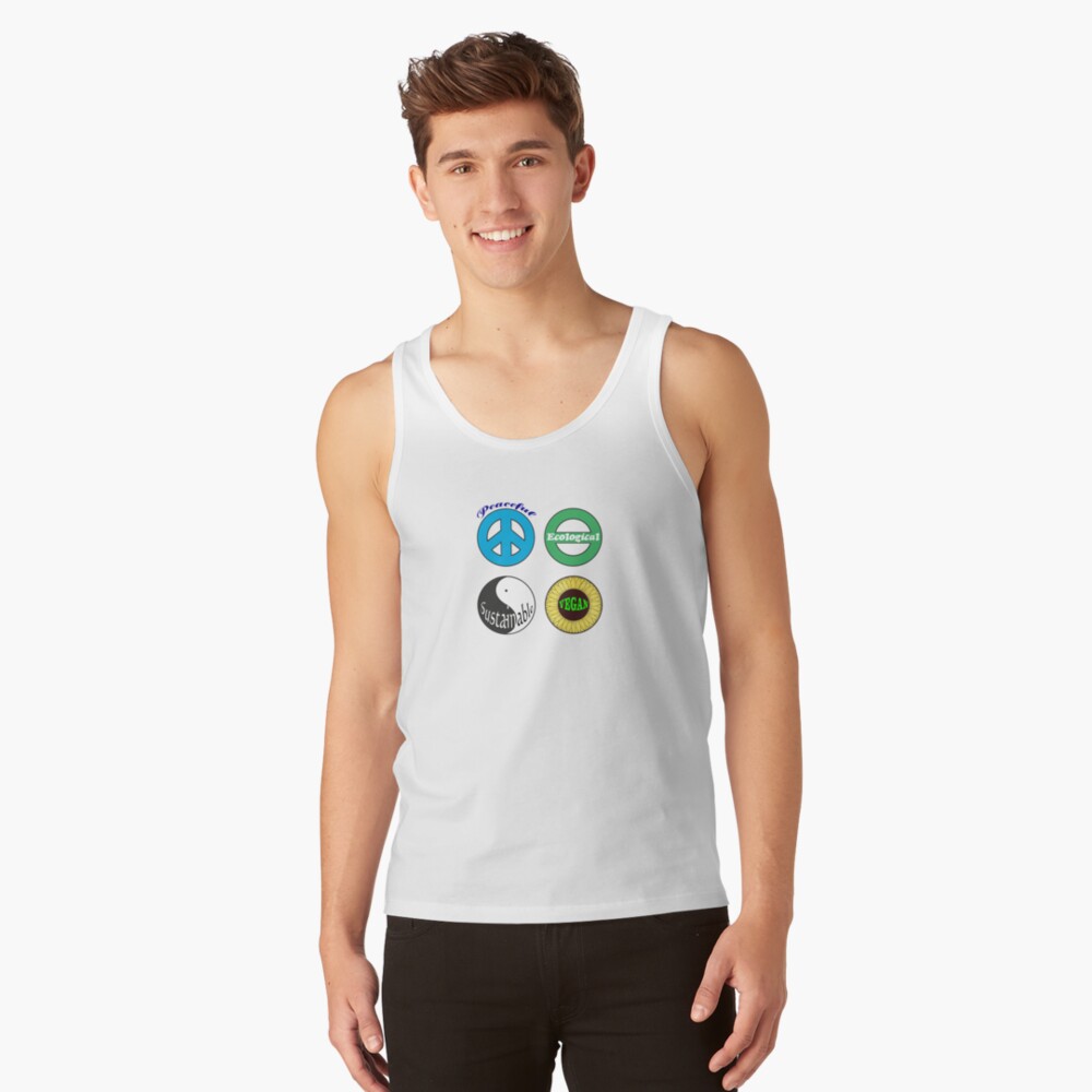peaceful ecological sustainable vegan tank top