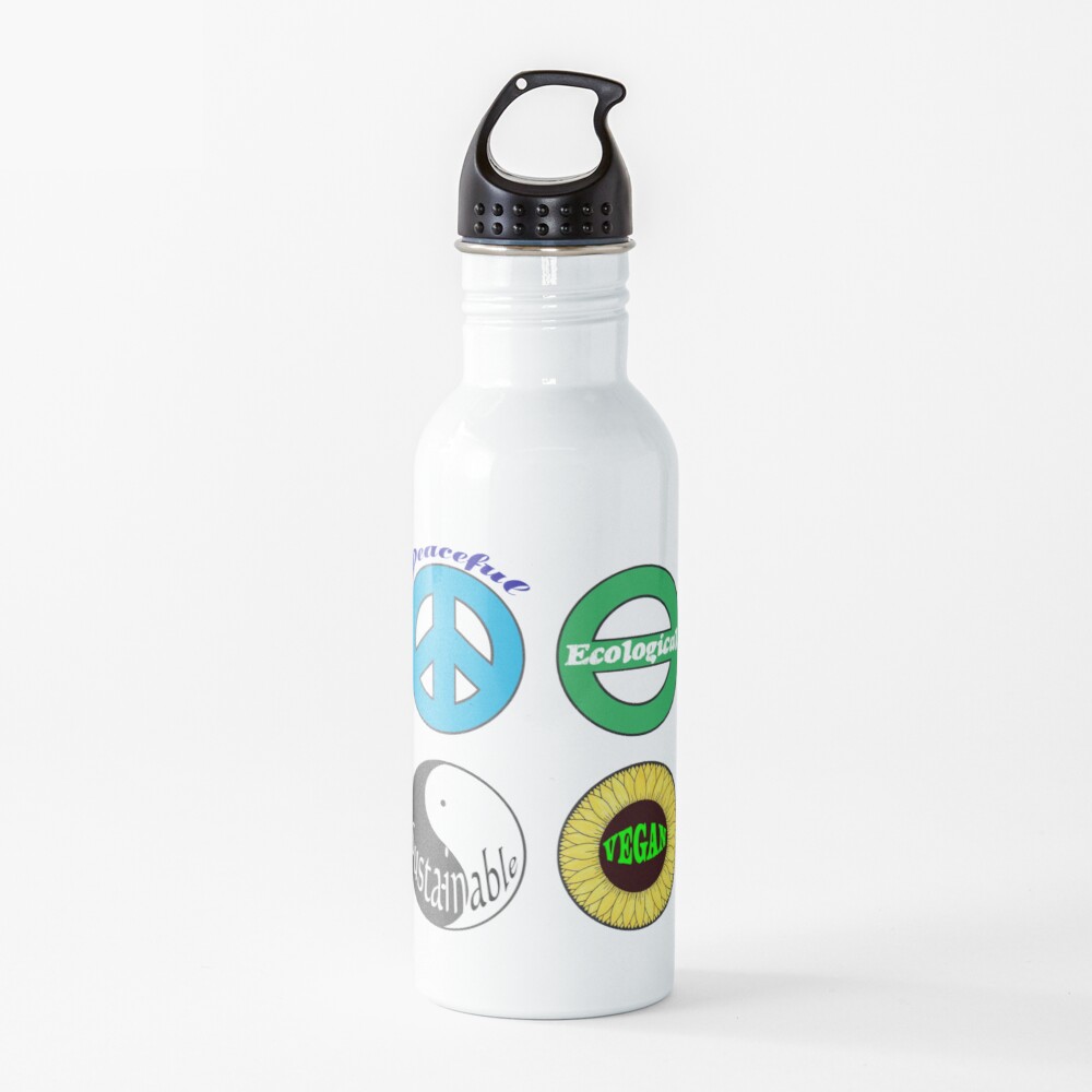 Peaceful - Ecological - Sustainable - Vegan Water Bottle