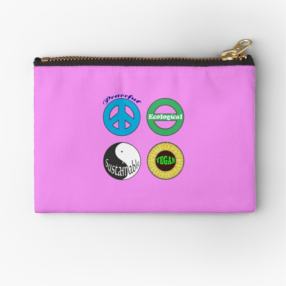Peaceful - Ecological - Sustainable - Vegan Zipper Pouch