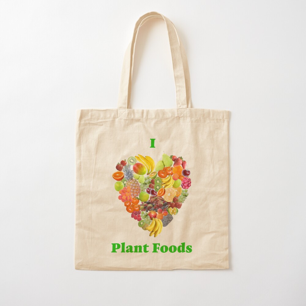I Heart Plant Foods Cotton Tote Bag