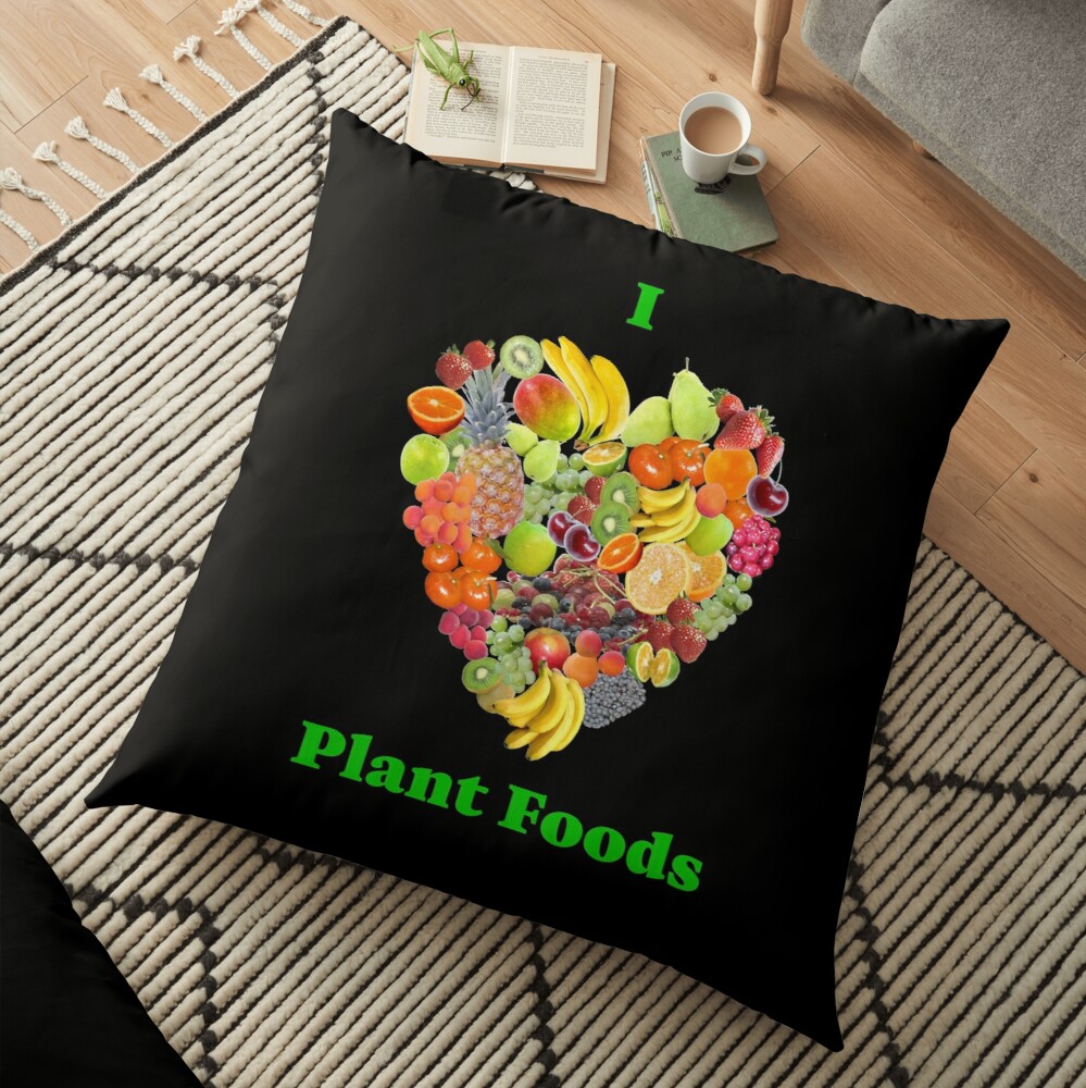 I Heart Plant Foods Floor Pillow