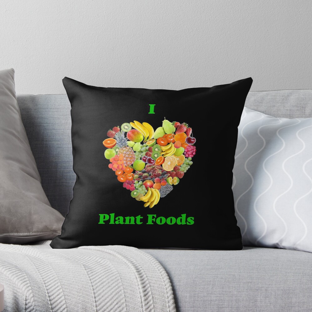 I Heart Plant Foods Throw Pillow