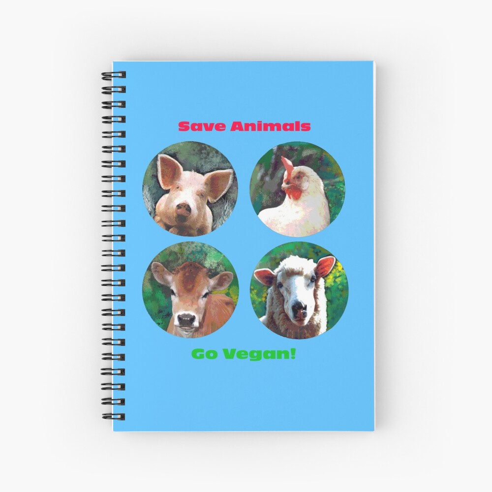 Save Animals – Go Vegan! Spiral Notebook