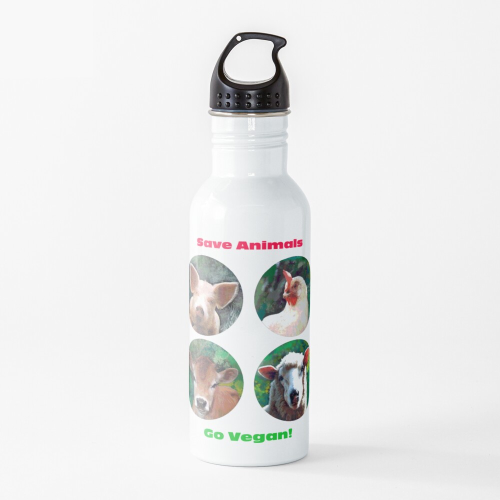 Save Animals – Go Vegan! Water Bottle