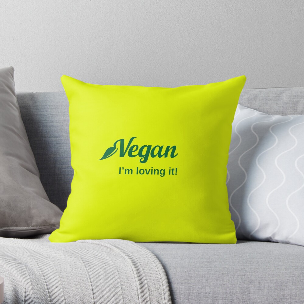 Vegan I'm Loving It Throw Pillow