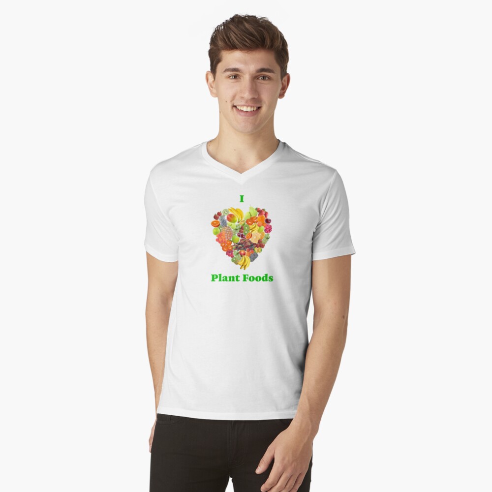 I Heart Plant Foods V-Neck T-Shirt