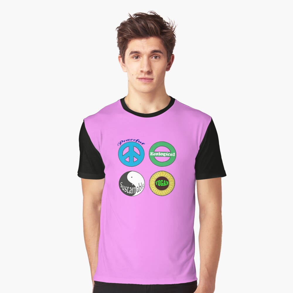 Peaceful - Ecological - Sustainable - Vegan Graphic T-Shirt