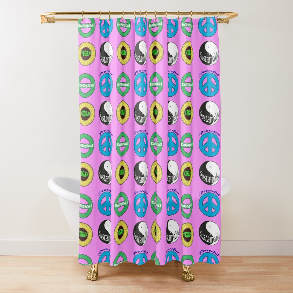 Peaceful - Ecological - Sustainable - Vegan Shower Curtain