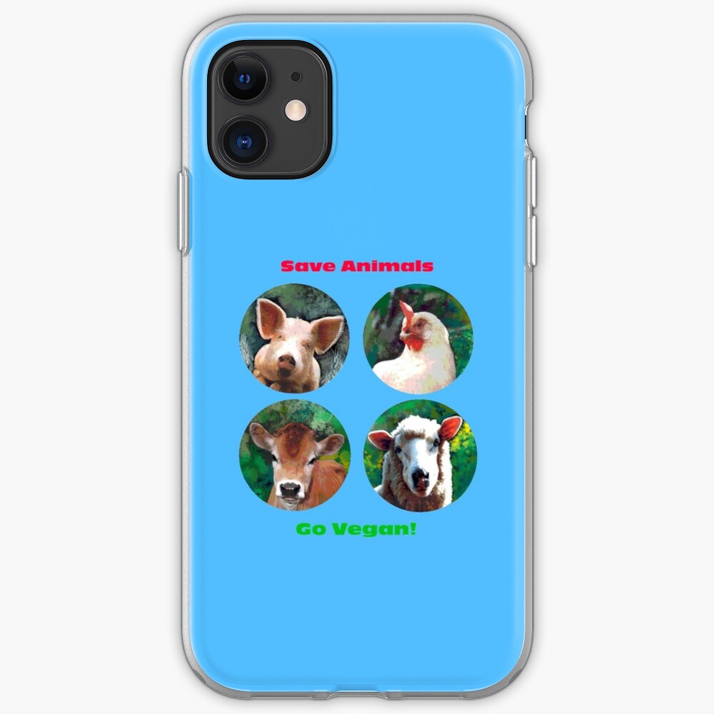 Save Animals – Go Vegan! iPhone Soft Case