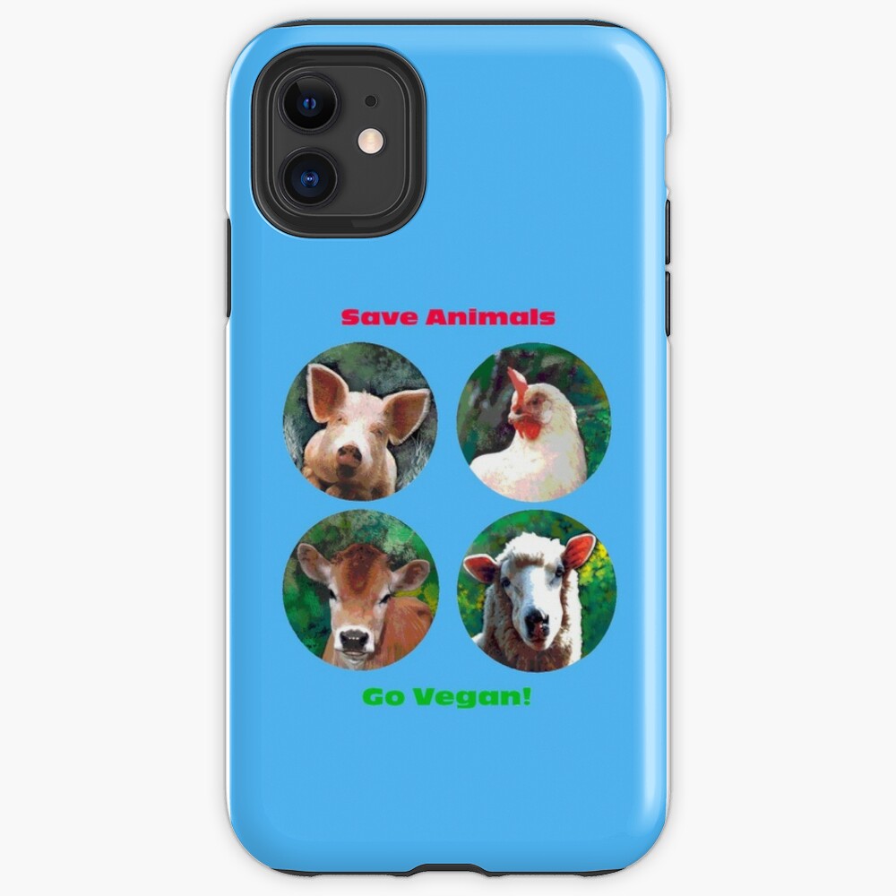 Save Animals – Go Vegan! iPhone Tough Case