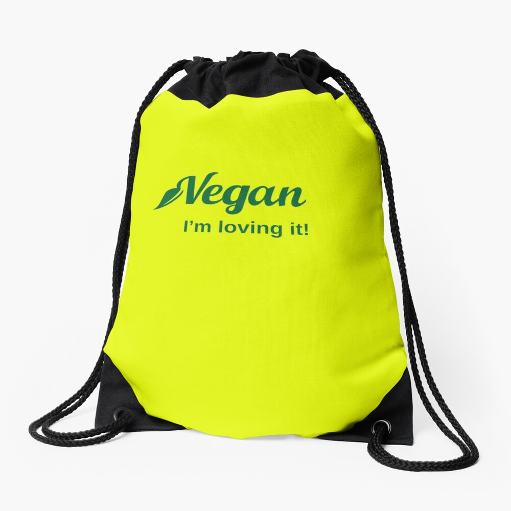 Vegan I'm Loving It Drawstring Bag