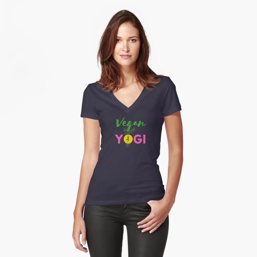 Vegan Yogi Fitted V-Neck T-Shirt