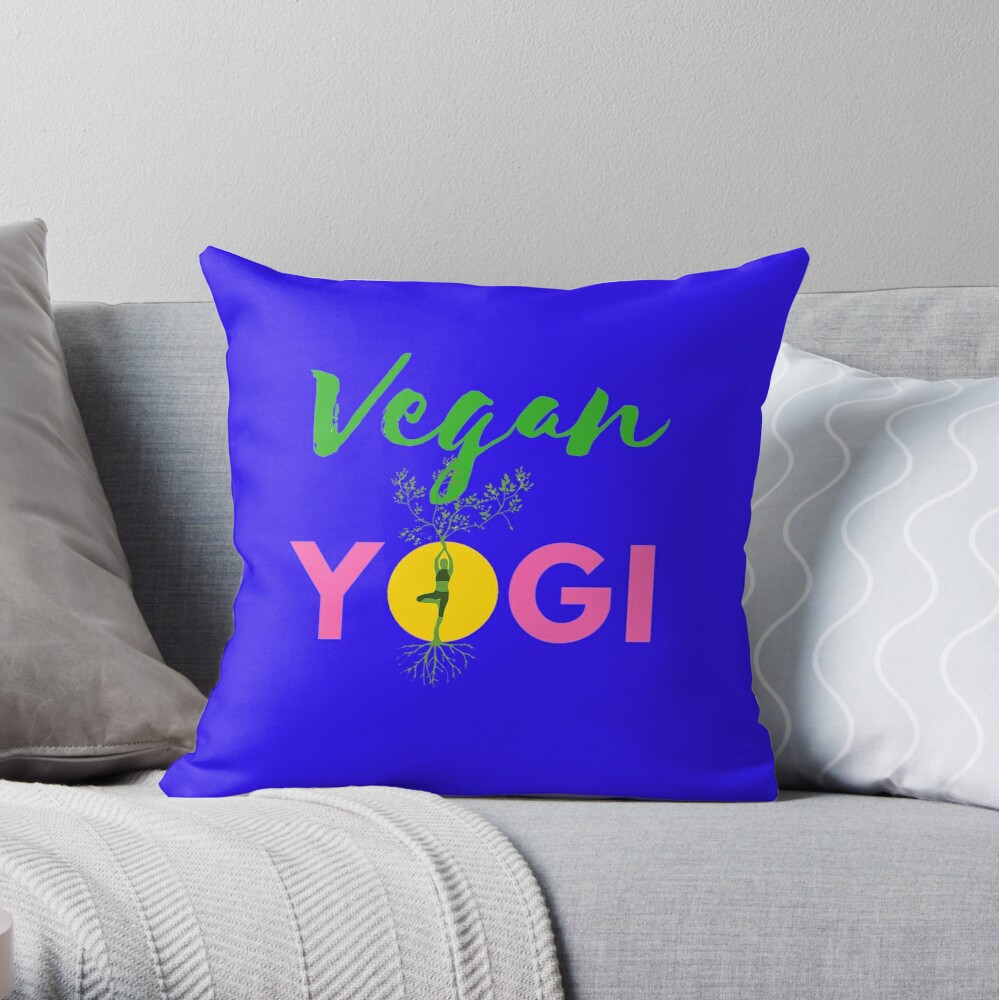 Vegan Yogi Throw Pillow
